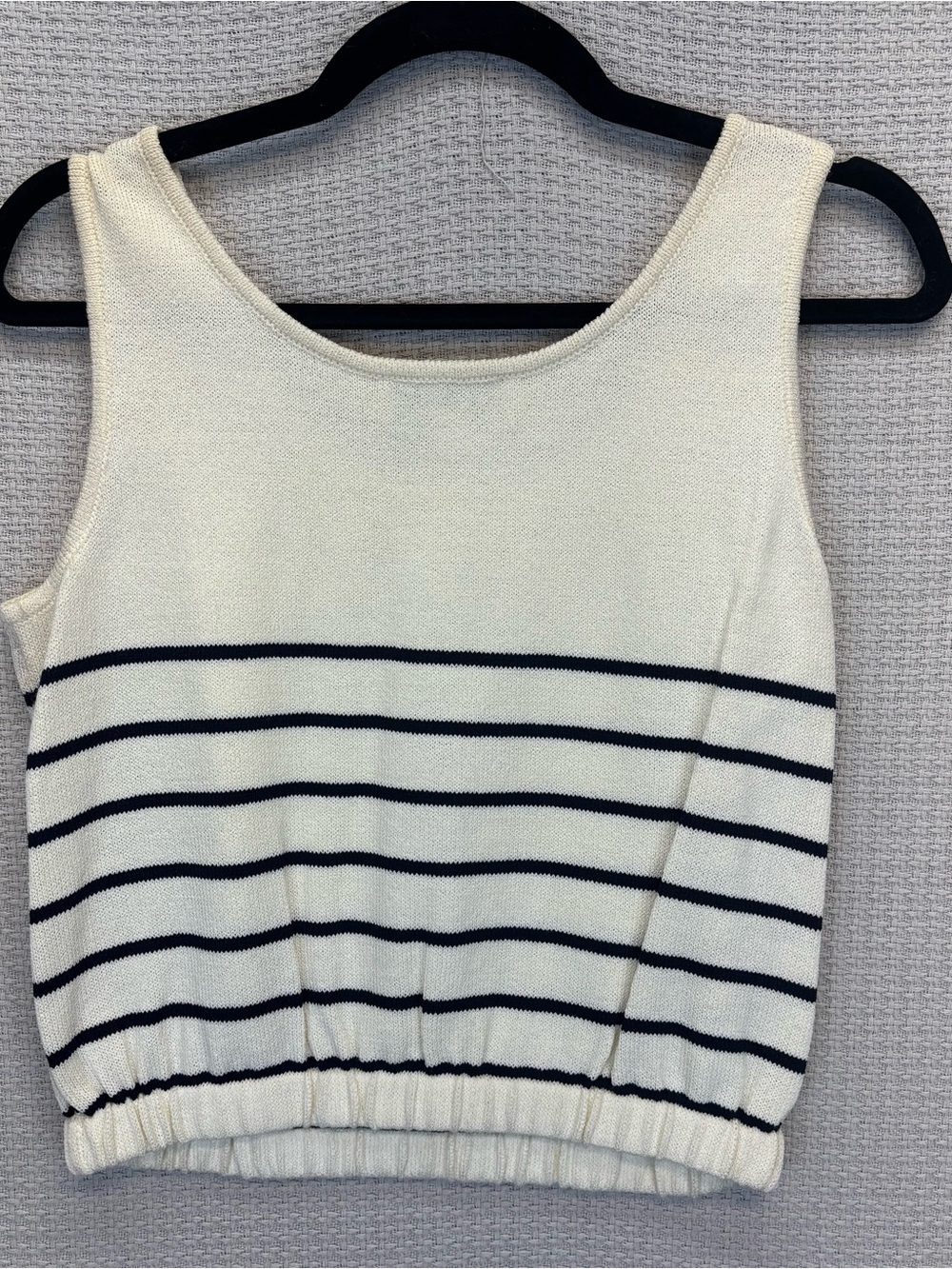 Vtg St John Navy Nautical Blazer W/Sleeveless Striped Tank Top Small P Gold - Picture 10 of 13